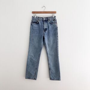 Reformation Sloan High Rise Straight Jeans Star Embroidered Button Fly Size 26
